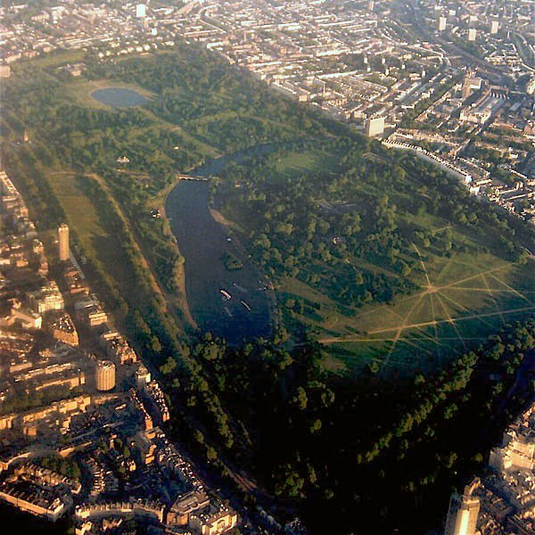 Vista aérea de Hyde Park de Londres.