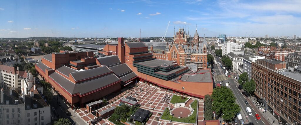 Imagen panorámica del British Library.